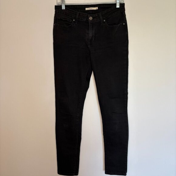LEVI'S 711 Skinny Jean Womens 28 X 30 Black Stretch 5 Pocket - Picture 2 of 7